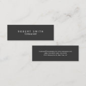 Mini Consultant gris unique Carte de visite maigre (Devant / Derrière)