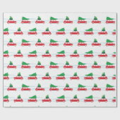 Mini Cooper-kerstverkeer Cadeaupapier (Vlak)