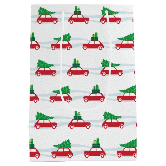 Mini Cooper-kerstverkeer Medium Cadeauzakje (Achterkant)