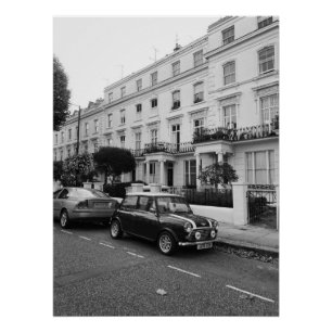 Mini Cooper retro zwart-wit poster Perfect Poster