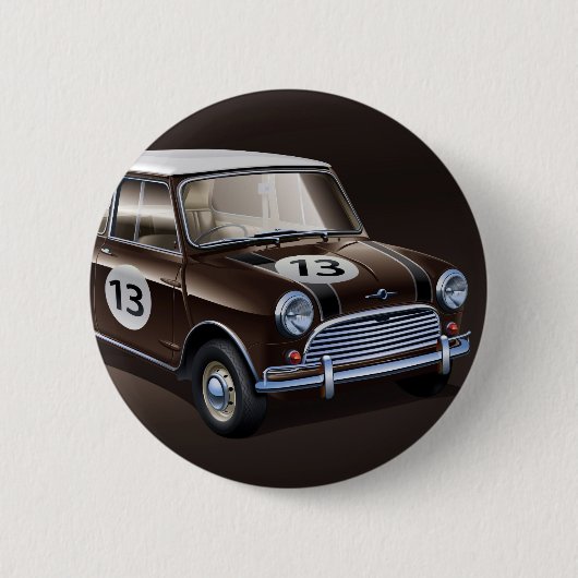 Mini Cooper S brown Ronde Button 5,7 Cm (Voorkant)