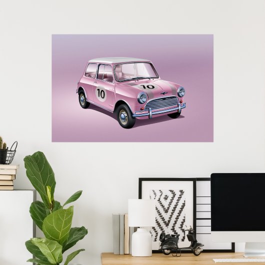 Mini Cooper S Poster rose (Bureau à domicile)