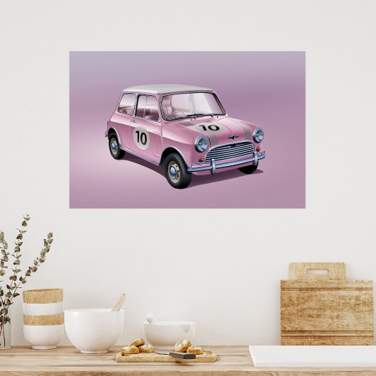 Mini Cooper S Poster rose (Cuisine)