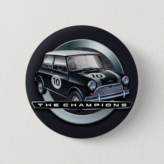 Mini Cooper S zwart Ronde Button 5,7 Cm (Voorkant)
