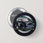 Mini Cooper S zwart Ronde Button 5,7 Cm (Voorkant /achterkant)