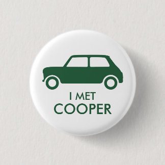 Mini Cooper Trading Pin - Green on White Ronde Button 3,2 Cm
