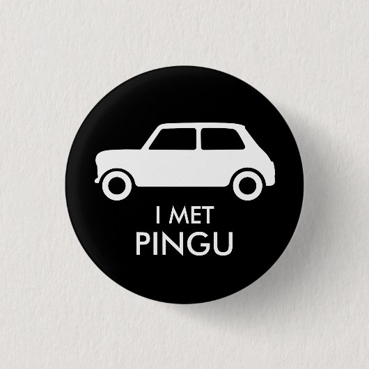 Mini Cooper Trading Pin - White on Black Ronde Button 3,2 Cm (Voorkant)