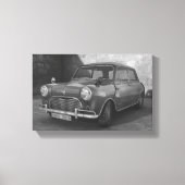 Mini Cooper zwart-wit retro canvas (Voorkant)