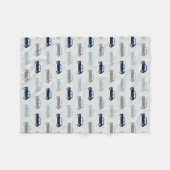 Mini Coopers on Go - Blauw & grijs - Fleece Deken (Voorkant (Horizontaal))