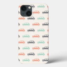 Mini Coopers on Go - Peach & Blauwgroen iPhone 13 Hoesje