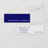 Mini Cours de saxophone blanc de marine carte de visite (Devant / Derrière)