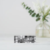 Mini cubes gris maigre carte de visite (Debout devant)