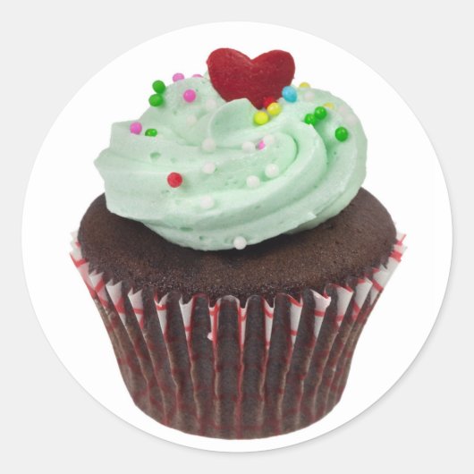 Mini cupcake ronde sticker (Voorkant)