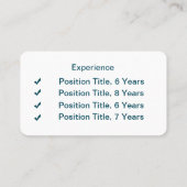 Mini CV Visitekaartje Donkergroen (Achterkant)