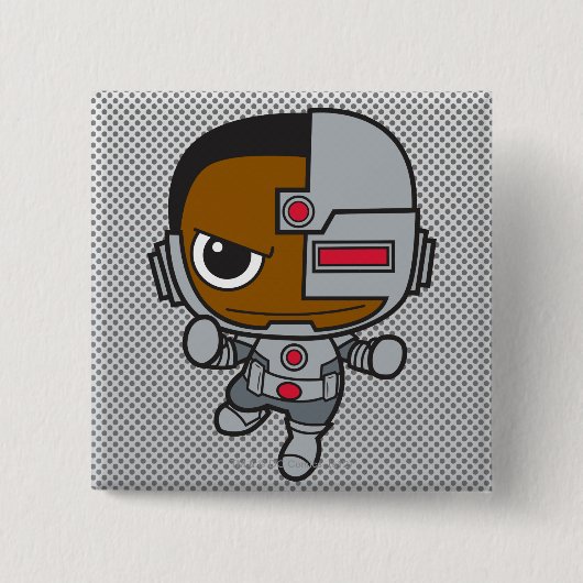 Mini Cyborg Vierkante Button 5,1 Cm (Voorkant)