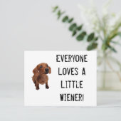 Mini Dachshund Little Wiener Briefkaart (Staand voorkant)