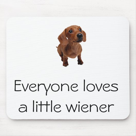 Mini Dachshund "Little Wiener" Mousepad Muismat (Voorkant)