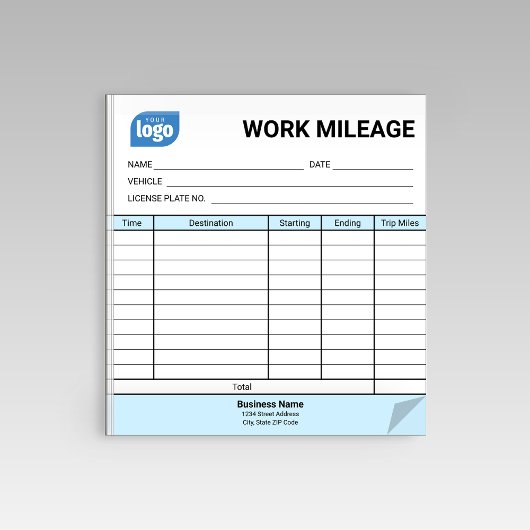 Mini Daily Work Mileage Log Sheet Notepad Notitieblok