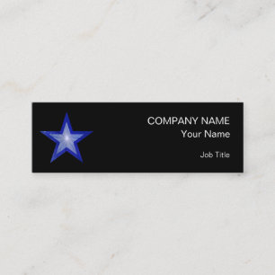 Mini Dark Blue Star carte de visite maigre noir