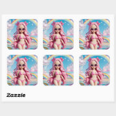 Mini Diva in het paradijs Vierkante Sticker (Vel)