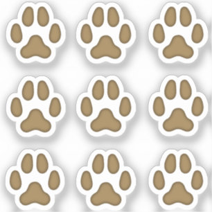 Mini Dog schildert afdrukken Bruine diersporen sti Sticker
