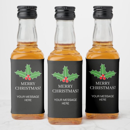 Mini drankfleslabels voor kerstfeest likeurfles etiket (Flessen)