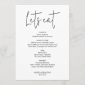 Mini écrit à la main Mangeons Mariage Carte menu (Devant)