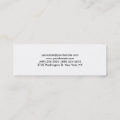Mini Élégant blanc rouge Carte de visite standard (Dos)