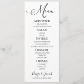 Mini Élégant Classic Mariage Menu (Devant)