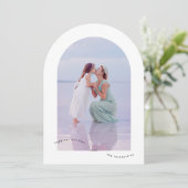 Mini Élégant Photo Happiest Arch Carte de Noël (Debout devant)