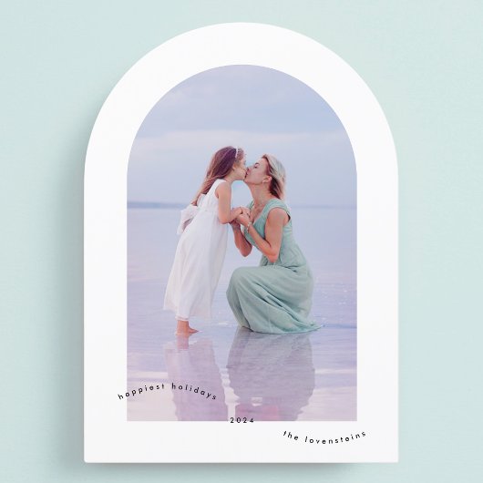 Mini Élégant Photo Happiest Arch Carte de Noël