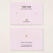 Mini Elegant Rose Faux Gold Heart Eear Card (Devant & derrière)