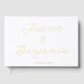 Mini Élégant Script Gold Foil personnalisé blanc (Recto)