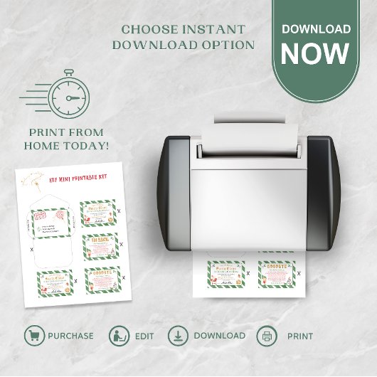 Mini Elf afdrukbare letters Magische Mini Santa El Poster