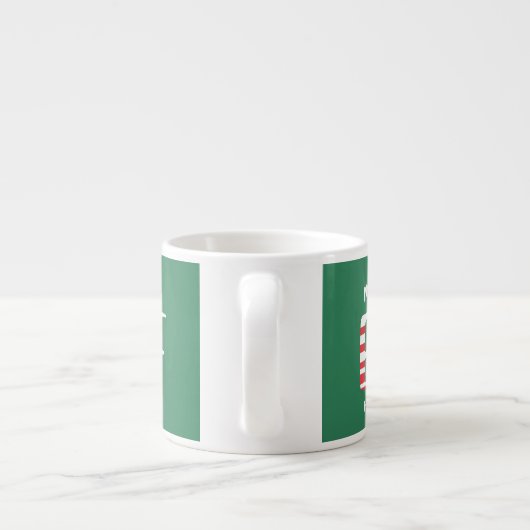 Mini Elf feestrode, groene en witte kerst Espresso Kop (Achterkant)