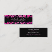 Mini Empreinte de léopard rose - carte de visite maigre (Devant / Derrière)