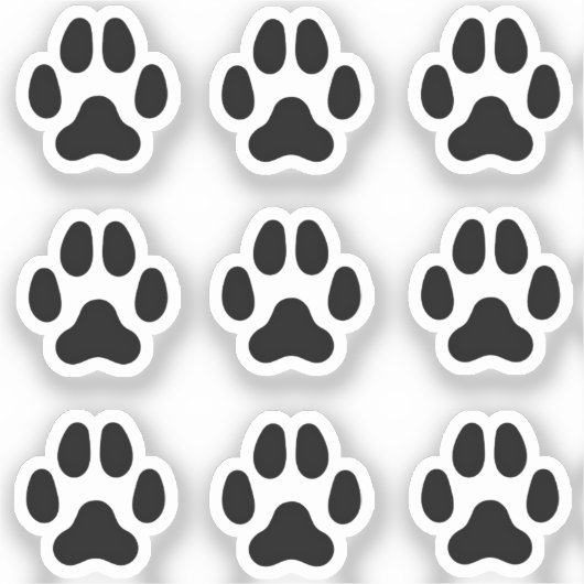 Mini Empreintes de pattes Chiens Stickers Black An (Recto)