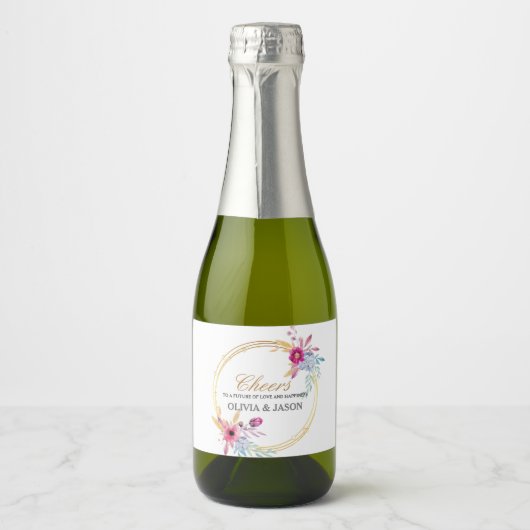 Mini Étiquette bouteille de champagne avec couronn (Devant)
