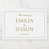 Mini Étiquette de flacon blanc et or (Étiquettes simples)