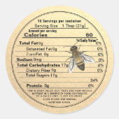 Mini Étiquette de miel Kraft Nutrition Fact avec a (Devant)