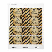 Mini Étiquette de vin Goth Bachelorette Party Favo (Feuille entière)