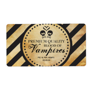 Mini Étiquette de vin Goth Wedding Favoriser