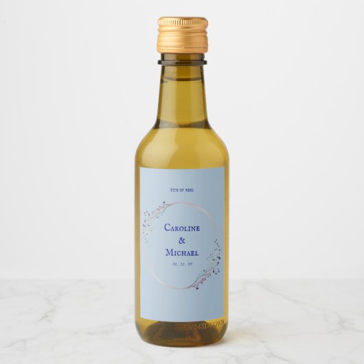 Mini Étiquette Mariage Dusty Blue Liquor (Devant)