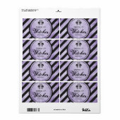 Mini Étiquette Vin Goth Bachelorette Faveur - Viol (Feuille entière)