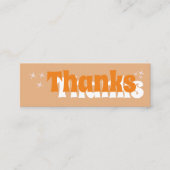 Mini Étoiles rétro Super Orange Merci Carte de visite (Devant)