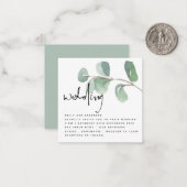 MINI Eucalyptus Faire-part de mariage de script in (Devant/Arrière en situation)
