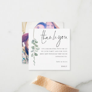 MINI Eucalyptus Foto 30e verjaardag Dank u Notitiekaartje