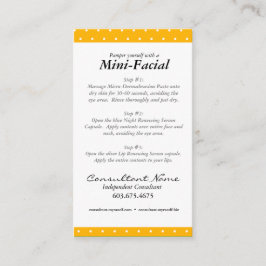 Mini Facial Instruction Card Visitekaartje