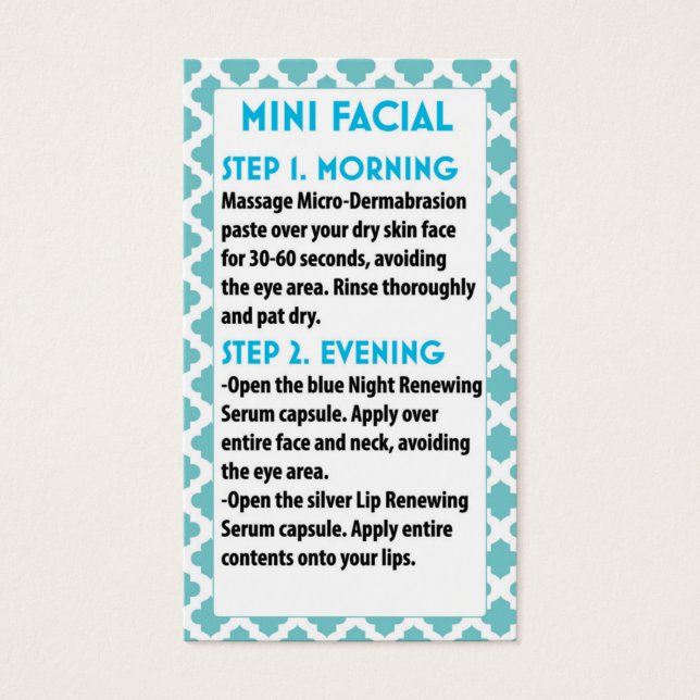 Mini Facial R +F card- R + F faciale (Devant)