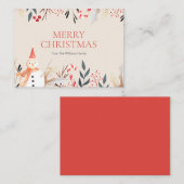 Mini feestdag Snowman Kerstfeestdag Notitiekaartje (Voorkant / Achterkant)